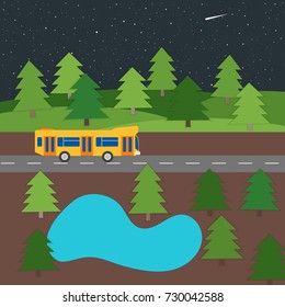 landscape Paper art carving style vector.