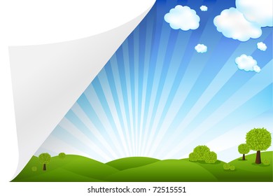 Landscape With Paper, Vector Illustration
