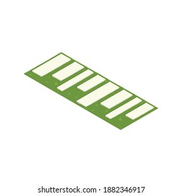 Landscape park flowerbed design decorative isometric vector illustration
