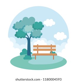 landscape park scene icon