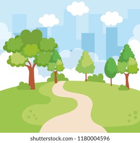 landscape park scene icon