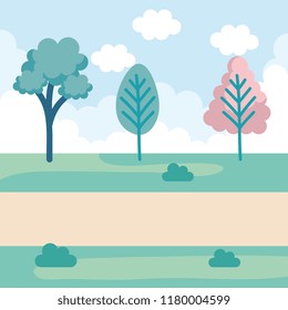 landscape park scene icon
