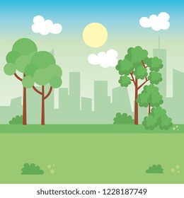 landscape park scene icon