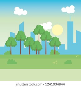 landscape park scene icon