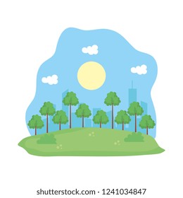 landscape park scene icon