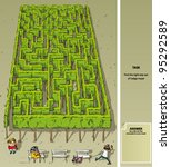 Landscape Park Trees Maze Game (with solution)