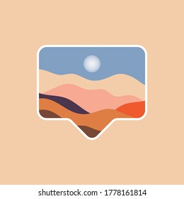 Landscape pattern vector with Japanese wave pattern. Abstract background. Mountain template in Asian style. Illustration design of retro style scenery.  isolated on color background in dialog box