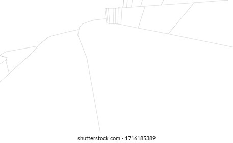 
landscape in perspective monochrome 3D visualization, architectural form