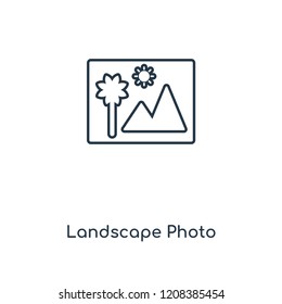 Landscape Photo concept line icon. Linear Landscape Photo concept outline symbol design. This simple element illustration can be used for web and mobile UI/UX.