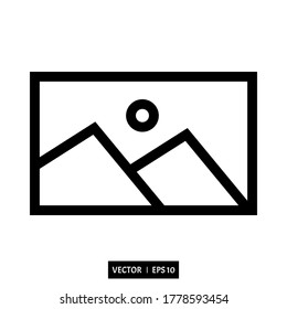 Landscape photo icon on white background