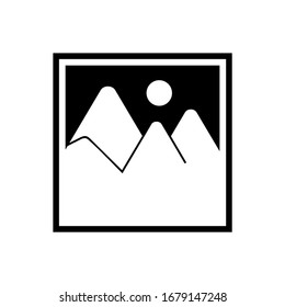 Landscape photo image or picture placeholder flat vector icon for apps and websites