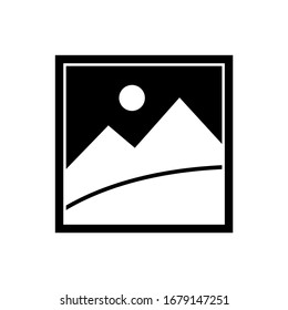 Landscape photo image or picture placeholder flat vector icon for apps and websites
