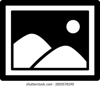 Landscape photo isolated vector icon.