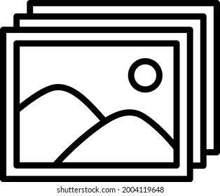 Landscape photo isolated vector icon.