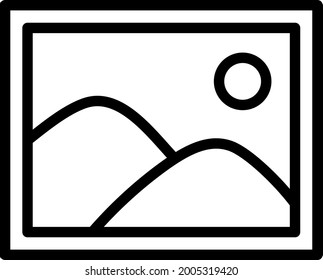 Landscape photo isolated vector icon.