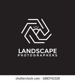 Logo-Design für Landschaftsfotografen, Vektorvorlage