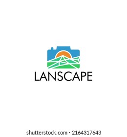 Landscape Photography Logo Design Vector Illustration
