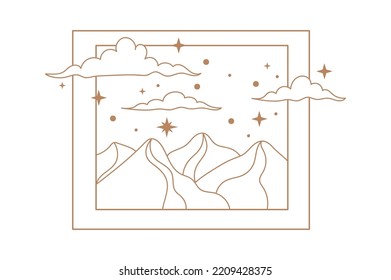 Landschaftsbild mit Boho-Darstellung