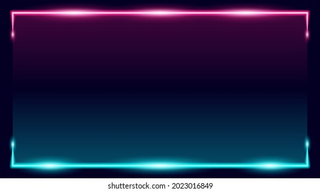 Landschaftsbild-Rahmen mit zwei Tönen rosa und blauer Neon	