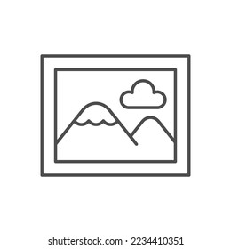 Landscape picture line outline icon