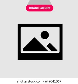 Landscape Picture Vector Icon, The painting of landscape symbol. Simple, modern flat vector illustration for mobile app, website or desktop app  