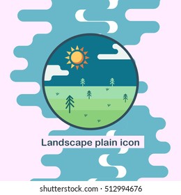 Landscape plain icon. Flat graphic.