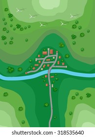 Landscape Plan For A Small Town On The Map