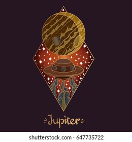 Landscape of planet. Rhombus. Jupiter
