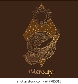 Landscape of planet. Rhombus. Mercury.