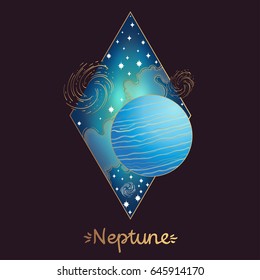 Landscape of planet. Rhombus. Neptune