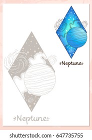 Landscape of planet. Rhombus. Neptune