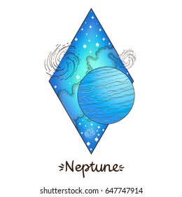 Landscape of planet. Rhombus. Neptune
