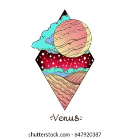 Landscape of planet. Rhombus.Venus,