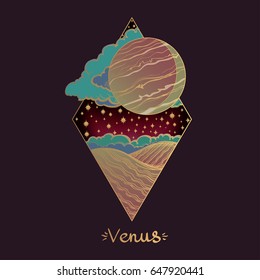 Landscape of planet. Rhombus.Venus,