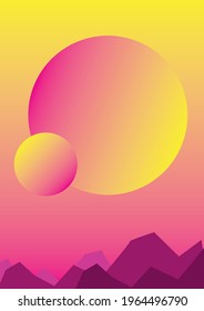 Landscape planets mountains space fantasy