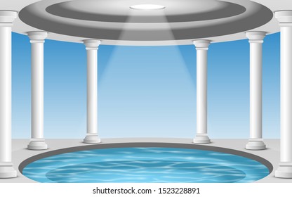 landscape of pool in the white dome