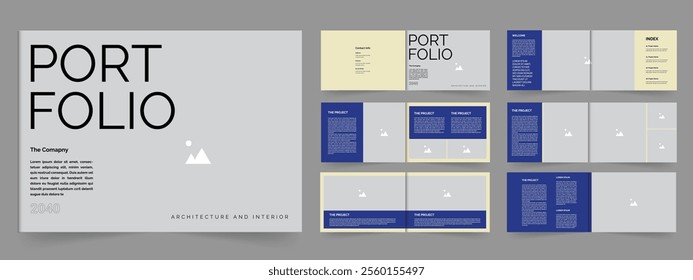 Landscape portfolio brochure design layout modern Architecture portfolio template