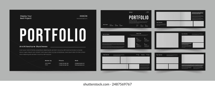 Landschaft Portfolio Broschüre Vorlage Architektur Portfolio Layout.