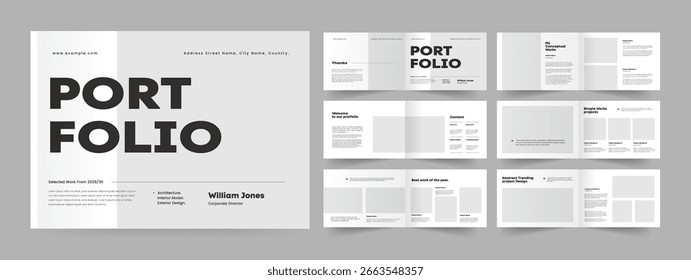 Landschaft Portfolio Design, Architektur Portfolio. Vorlage, Fotografie-Portfolio Präsentationsfolie 