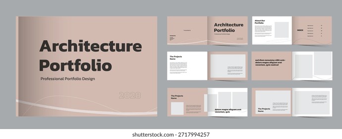 Landschaft Portfolio Design Layout Architektur Portfolio Innenausstattung Portfolio professionelle Vorlage