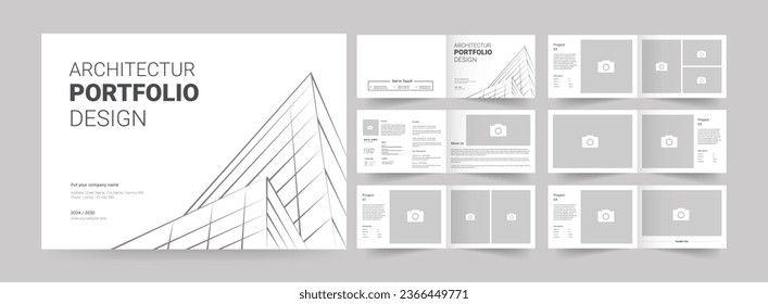 Landscape portfolio layout Architecture portfolio layout interior portfolio template, Vector illustration