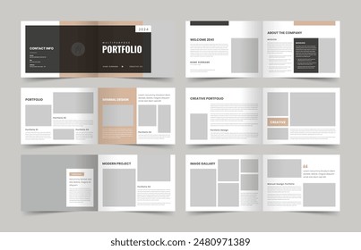 Landscape Portfolio Template, Portfolio Layout, Architecture Portfolio, Vector Template