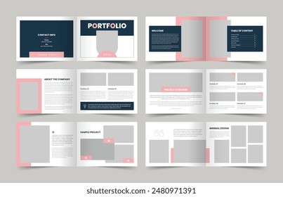 Landscape Portfolio Template, Portfolio Layout, Architecture Portfolio, Vector Template