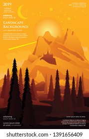 Landscape Poster Background Graphic Design Vector Illustration