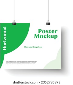 Landscape poster mockup suitable for all purpose magazine cover flyer bookcover A4 horizontal vector file