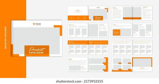 Landscape Product Catalog design template, clean orange shapes furniture magazine vector