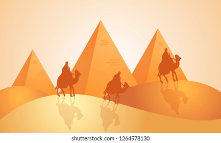 Landscape of the pyramids of Egypt