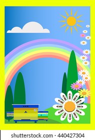 landscape with rainbow