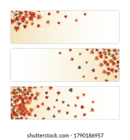 Landscape in a rectangular frame of autumn leaves