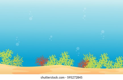 Landscape of reef on ocean style